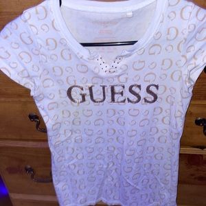 White and Tan Guess shirt for girls